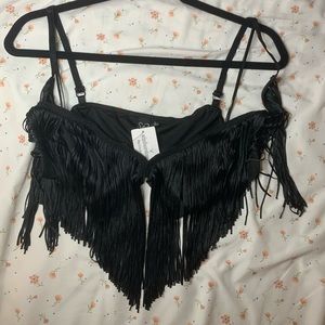 Windsor Black Fringe Bra